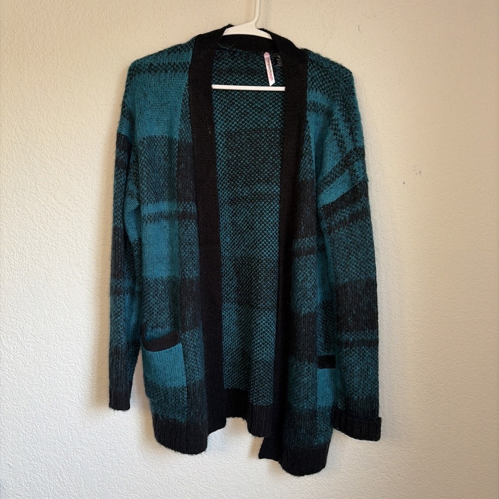 Love By Design Cozy Buffalo Plaid Grandpa Cardigan Size Med